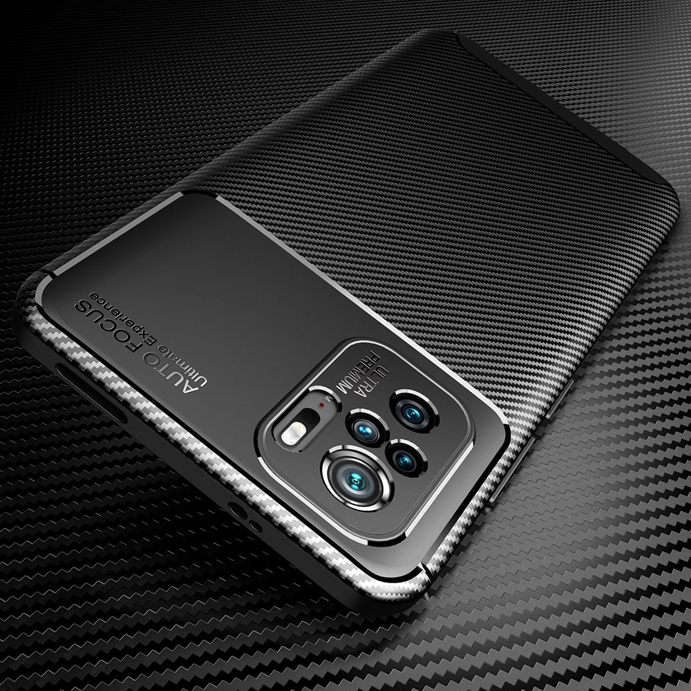 Carbon Fiber Texture TPU Drop-proof Phone Case Cover Shell for Xiaomi Redmi Note 10 4G - Black-8