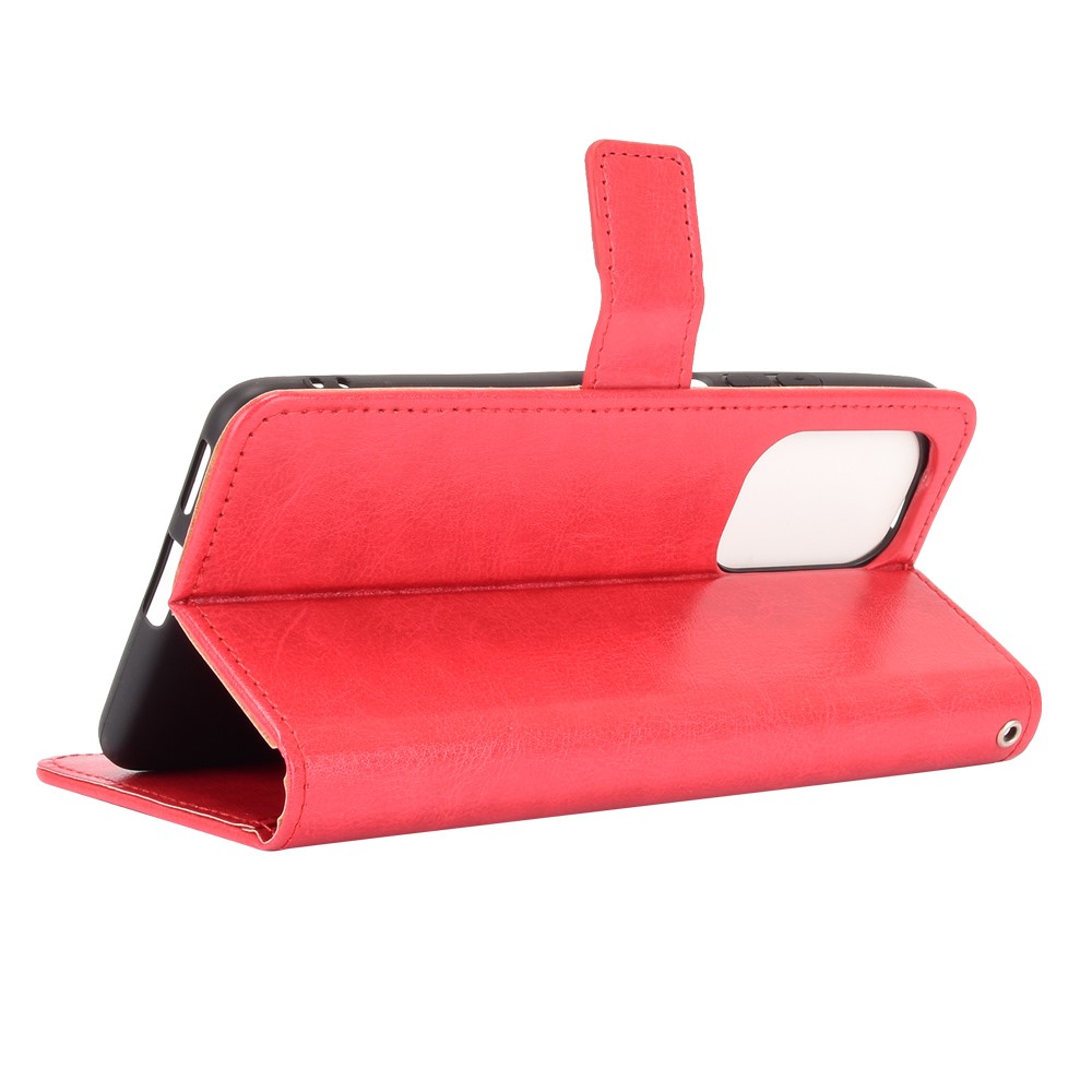 Crazy Horse Texture Wallet Design PU Leather Stand Protector Cover for Xiaomi Redmi K40 Pro / Redmi K40 - Red-4