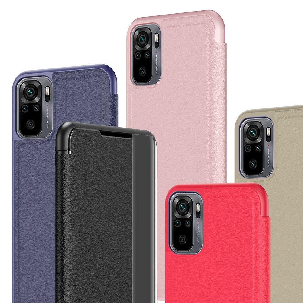 View Window Flip Leather Shell for Xiaomi Redmi Note 10 4G/5G / Note 10S - Black-3