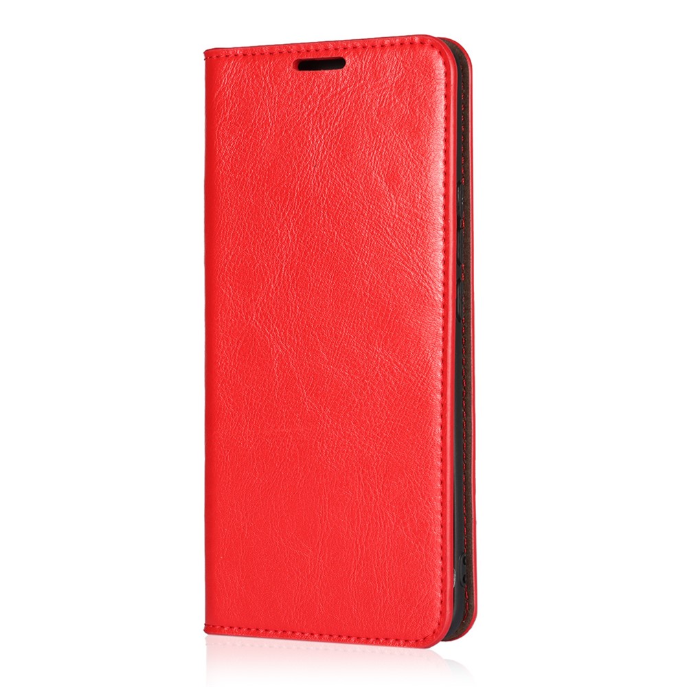 Crazy Horse Genuine Leather Wallet Phone Case Cover Stand for Xiaomi Mi 11 - Red-6