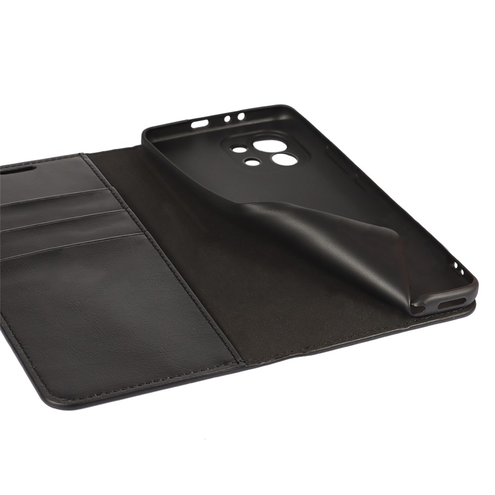 Crazy Horse Genuine Leather Wallet Phone Case Cover Stand for Xiaomi Mi 11 - Black-3
