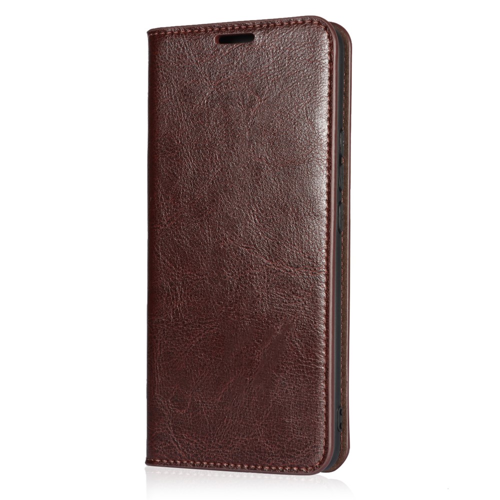 Crazy Horse Genuine Leather Wallet Phone Case Cover Stand for Xiaomi Mi 11 - Coffee-7