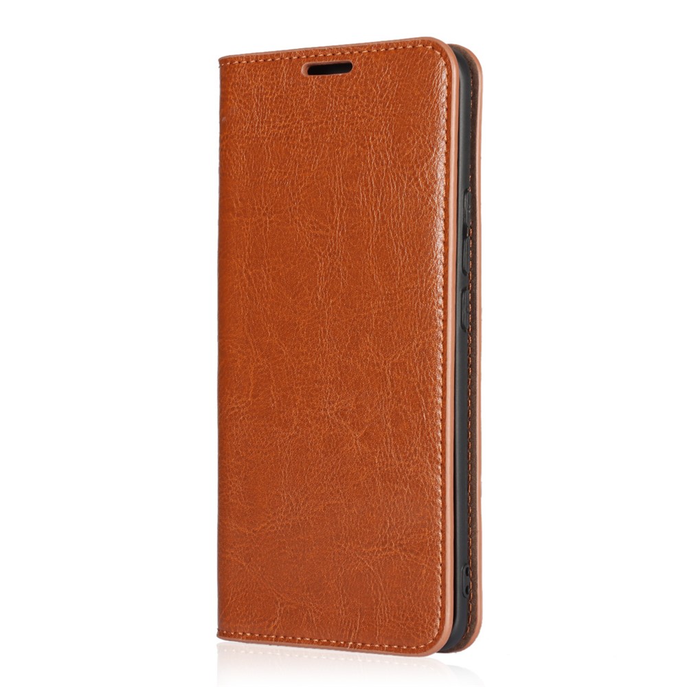 Crazy Horse Genuine Leather Wallet Phone Case Cover Stand for Xiaomi Mi 11 - Brown-7