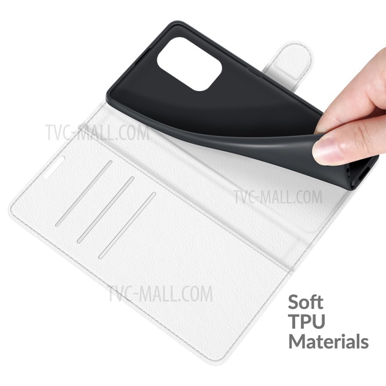 Litchi Texture Leather Phone Case Shell Wallet Stand for Xiaomi Redmi K40/K40 Pro - White-5
