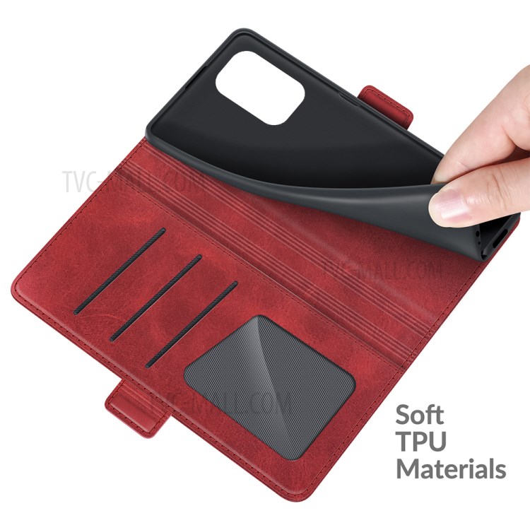Magnet Adsorption Leather Stand Wallet Phone Case for Xiaomi Redmi K40/K40 Pro/Xiaomi Poco F3 - Red-5
