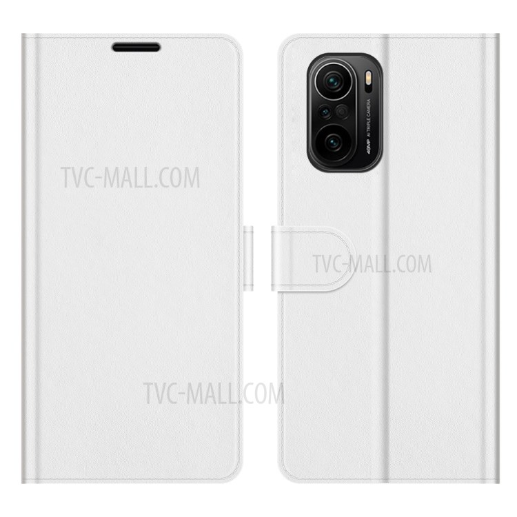 Retro Style Wallet Design Crazy Horse Texture Leather Phone Stand Cover with for Xiaomi Redmi K40 Pro / Redmi K40 / Poco F3 - White-1