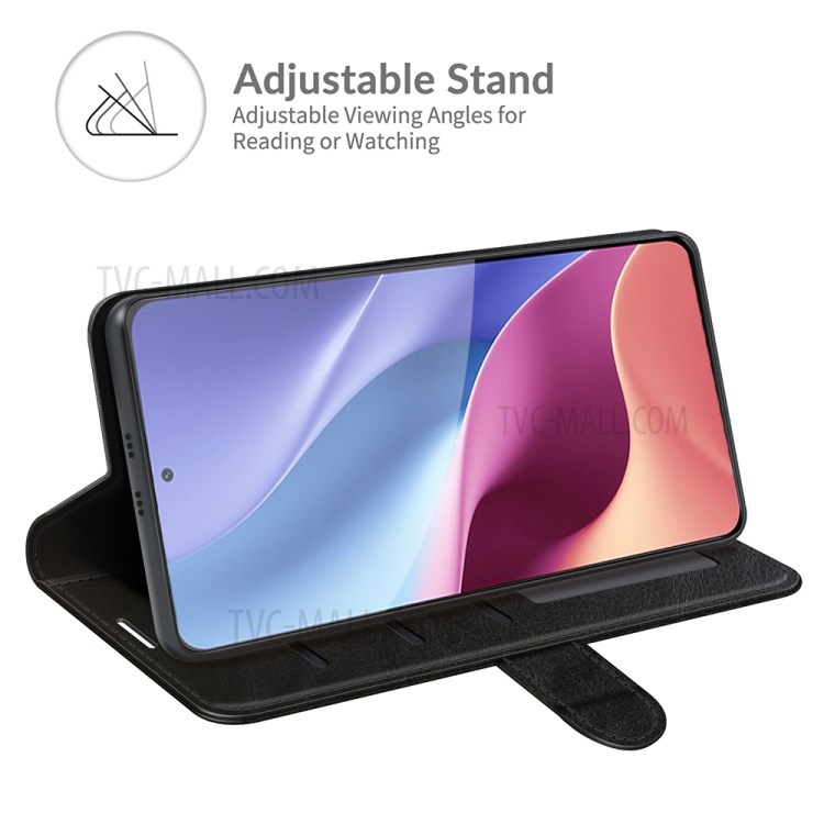 Retro Style Wallet Design Crazy Horse Texture Leather Phone Stand Cover with for Xiaomi Redmi K40 Pro / Redmi K40 / Poco F3 - Black-3