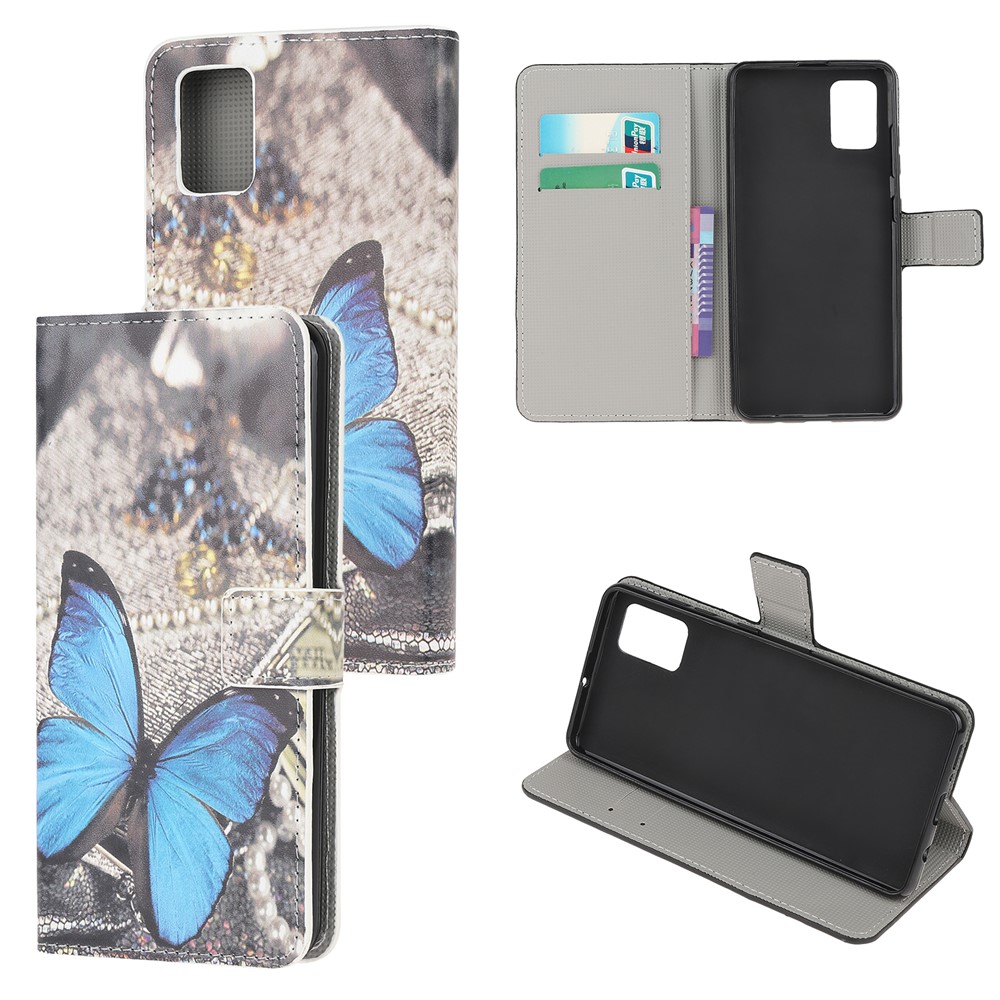 Wallet Design Leather Phone Stand Protective Case with Pattern Printing for Xiaomi Poco F3/Redmi K40/Redmi K40 Pro - Blue Butterfly-6