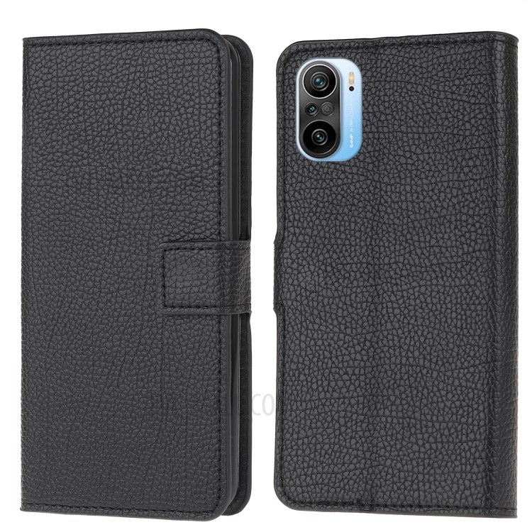 Litchi Texture Wallet Flip Leather Case for Xiaomi Poco F3 / Xiaomi Redmi K40 / K40 Pro - Black-1