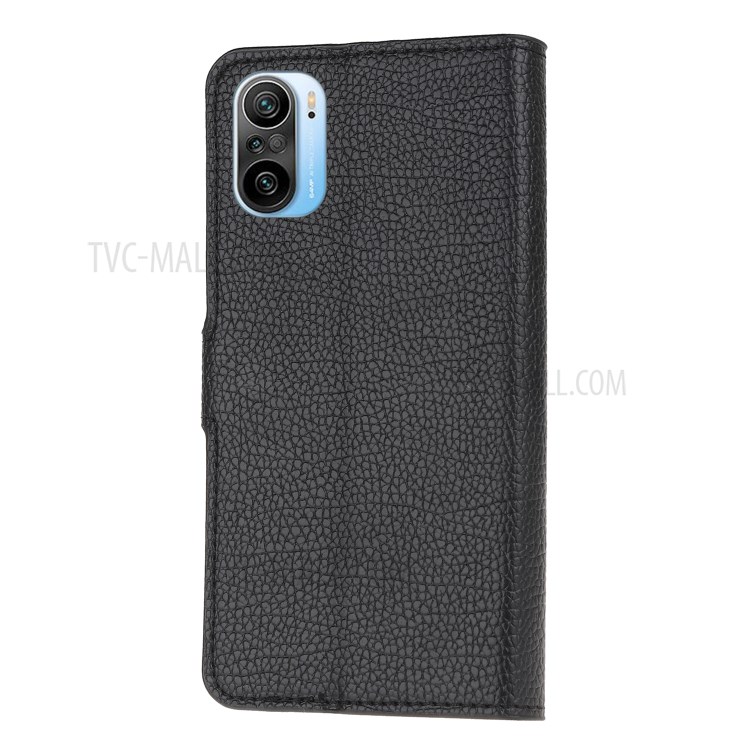 Litchi Texture Wallet Flip Leather Case for Xiaomi Poco F3 / Xiaomi Redmi K40 / K40 Pro - Black-3
