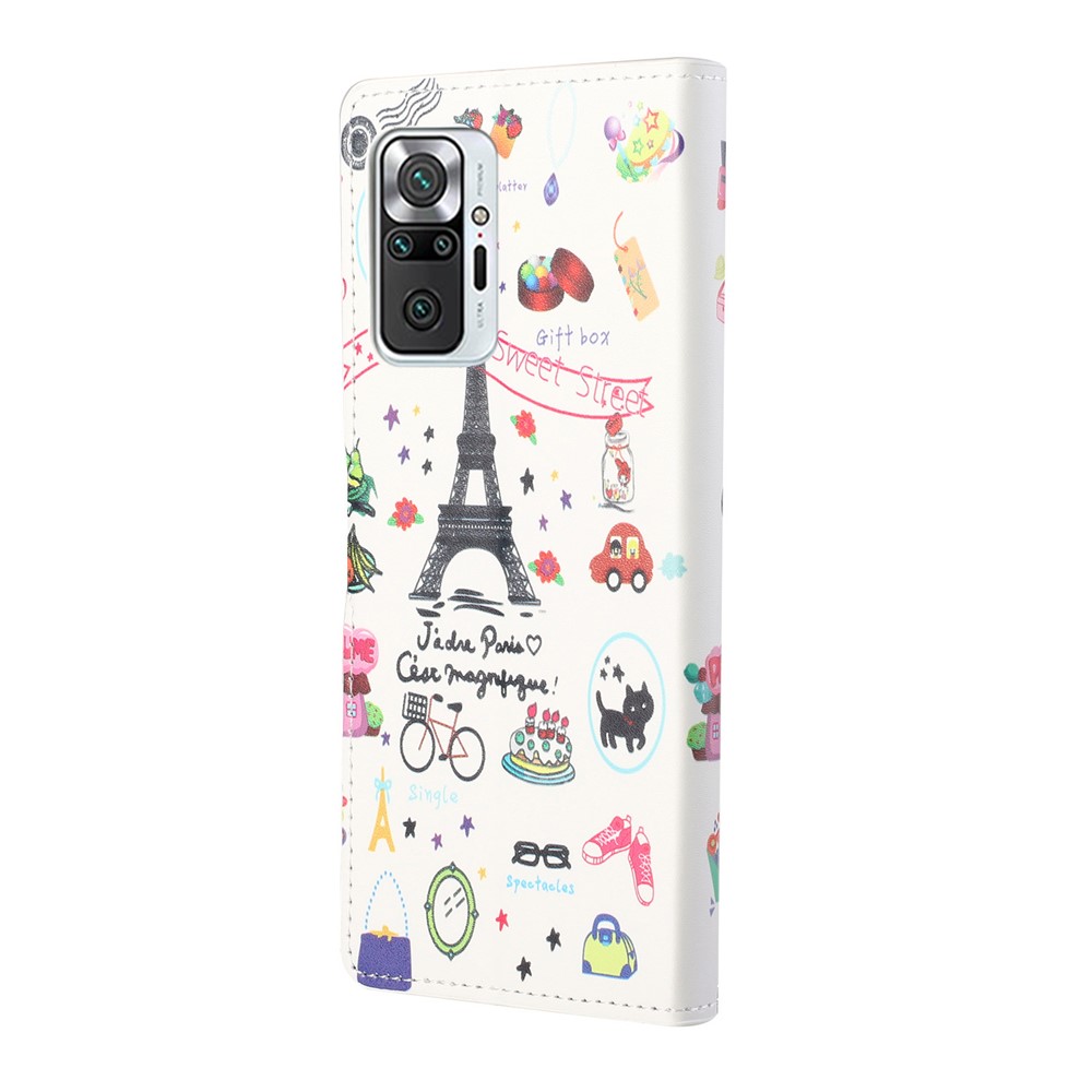 Wallet Design Pattern Printing Leather Protective Case with Stand for Xiaomi Redmi Note 10 Pro/Note 10 Pro Max - Iron Tower-3