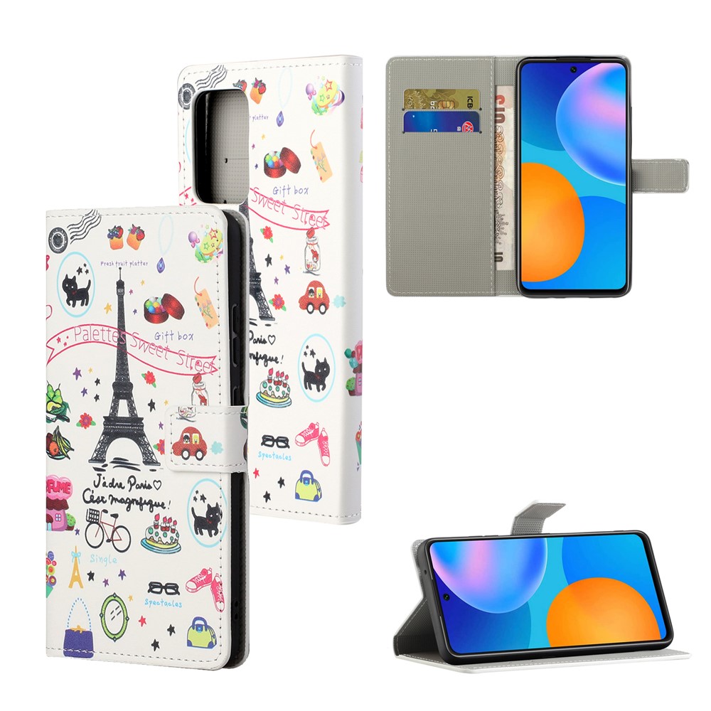 Wallet Design Pattern Printing Leather Protective Case with Stand for Xiaomi Redmi Note 10 Pro/Note 10 Pro Max - Iron Tower-6