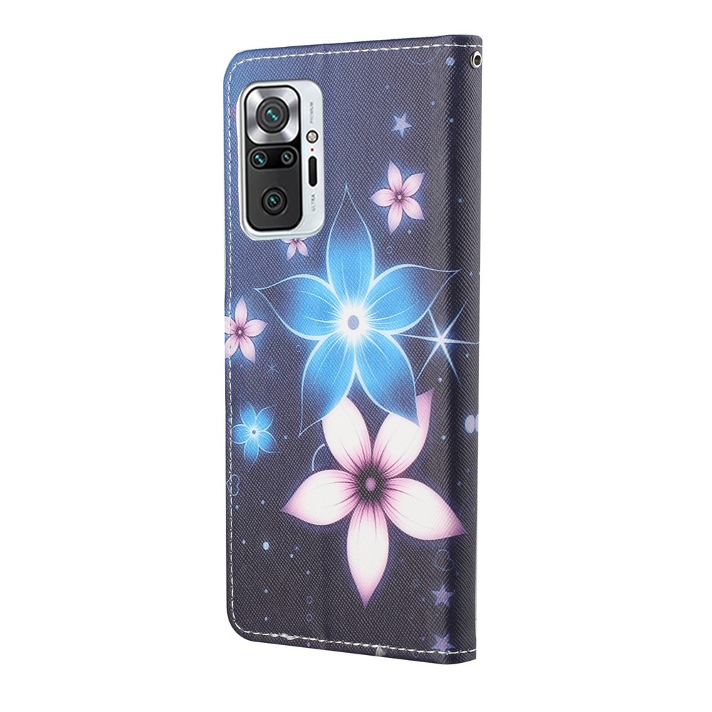 New Style Pattern Printing Wallet Cross Texture Leather Case for Xiaomi Redmi Note 10 Pro/Note 10 Pro Max - Beautiful Flower-3