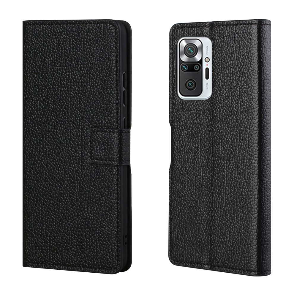 Wallet Design Folio Flip Litchi Texture Leather Protective Case for Xiaomi Redmi Note 10 Pro/Note 10 Pro Max-1