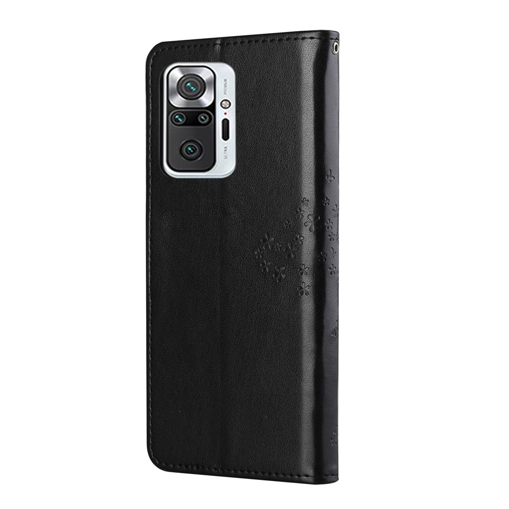 Wallet Design Inside and Outside Tree Owl Pattern Imprint Leather Stylish Case for Xiaomi Redmi Note 10 Pro/Note 10 Pro Max - Black-5