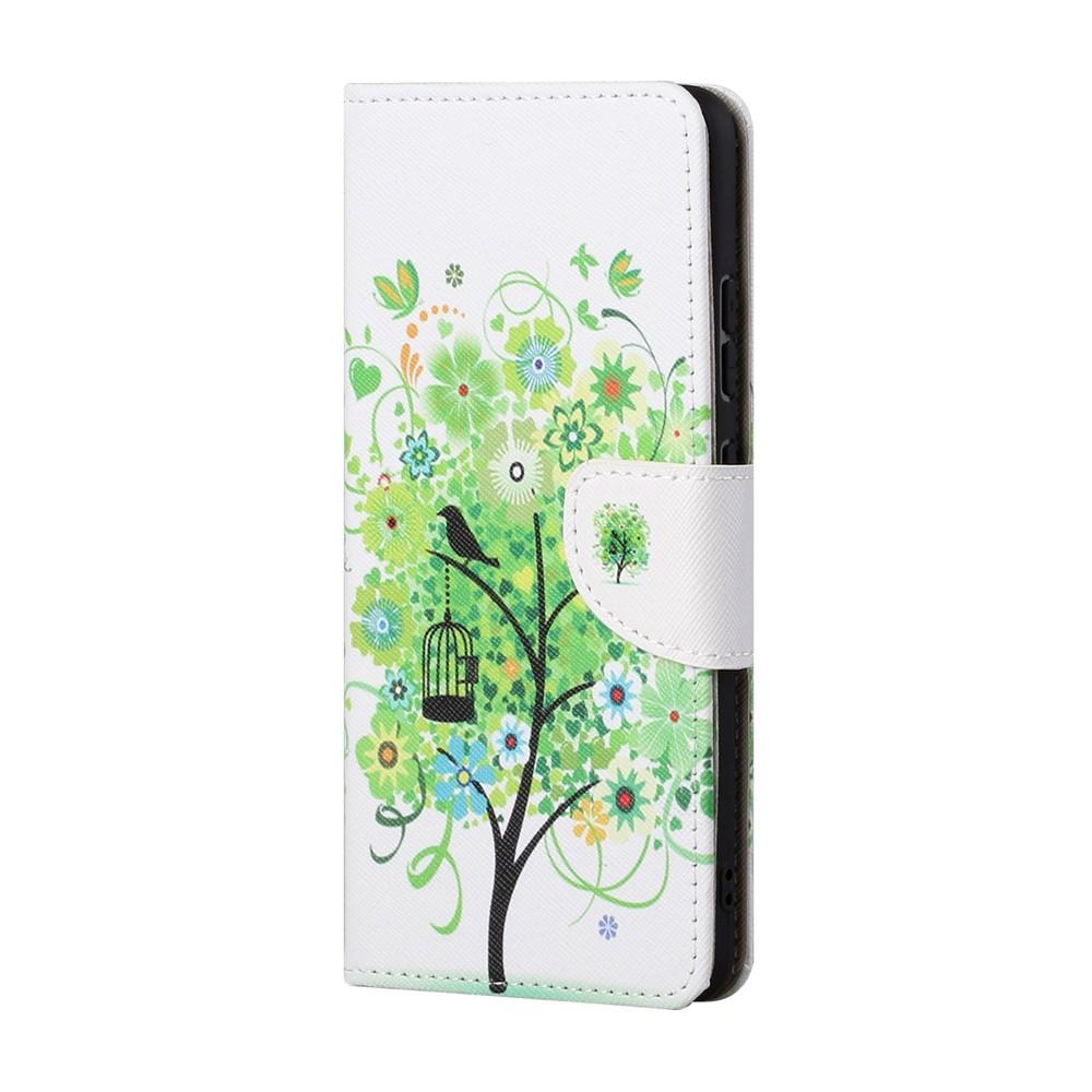 Pattern Printing Cross Texture Leather Wallet Stand Case Shell for Xiaomi Redmi Note 10 Pro / Redmi Note 10 Pro Max - Green-3