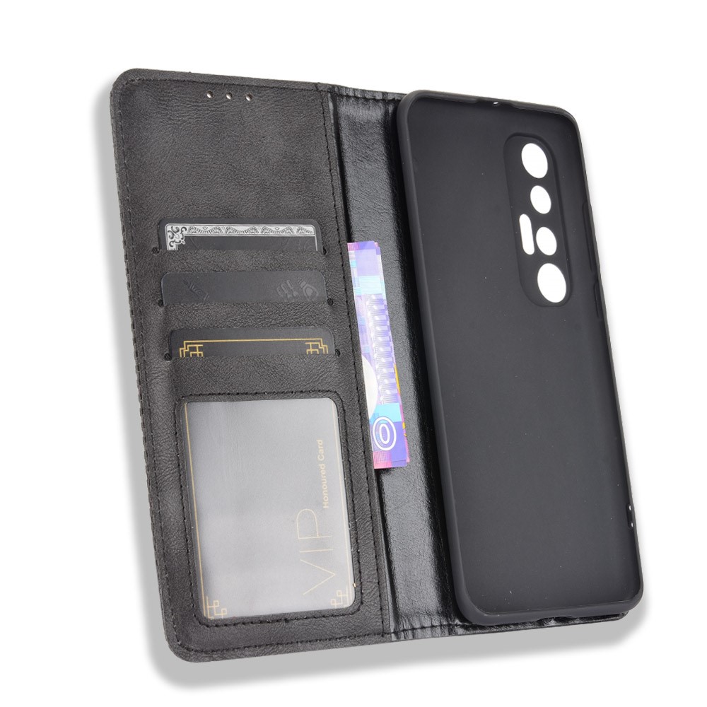Magnetic Vintage Style Phone Case Wallet Stand Leather Cover for Xiaomi Mi 10S - Black-4