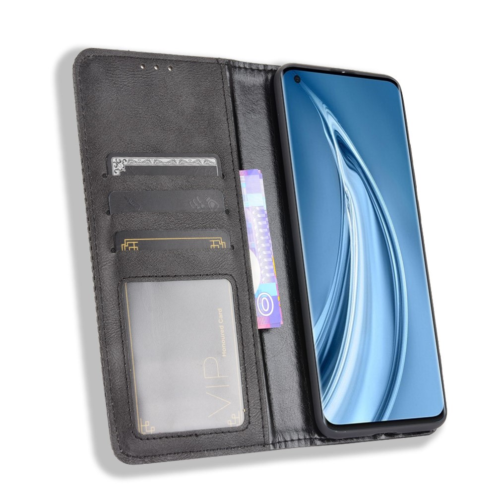 Magnetic Vintage Style Phone Case Wallet Stand Leather Cover for Xiaomi Mi 10S - Black-5