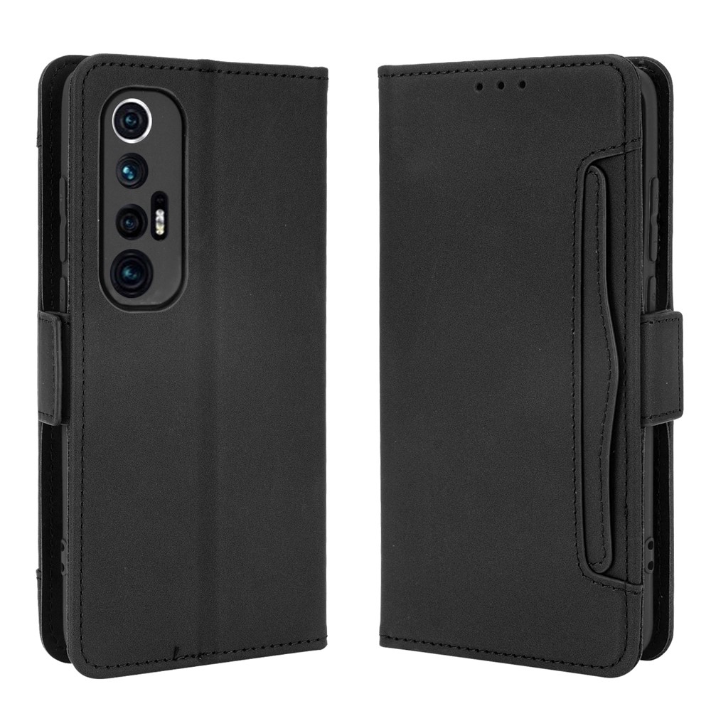 Leather Wallet Protective Case with Multiple Card Slots for Xiaomi Mi 10S - Black-1