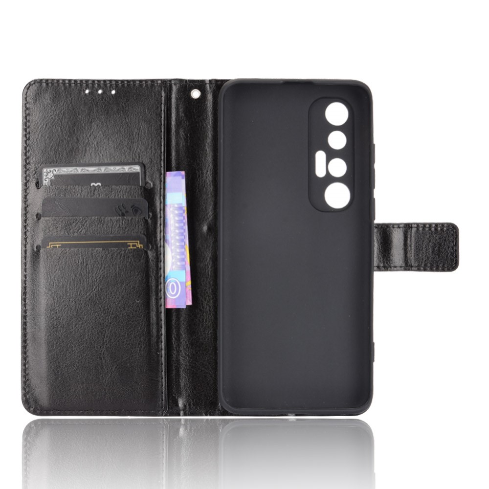 Crazy Horse Texture Wallet Design PU Leather Stand Protector Cover for Xiaomi Mi 10S - Black-4