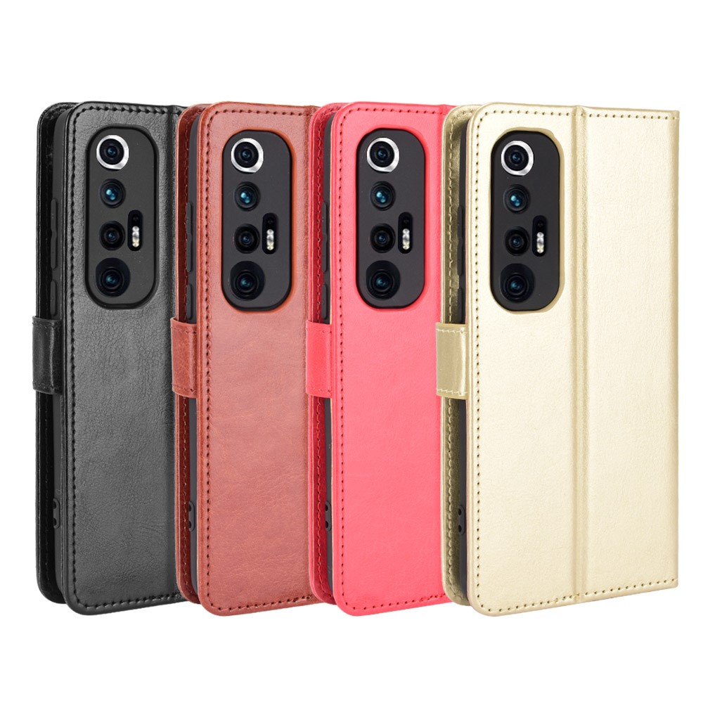 Crazy Horse Texture Wallet Design PU Leather Stand Protector Cover for Xiaomi Mi 10S - Black-8