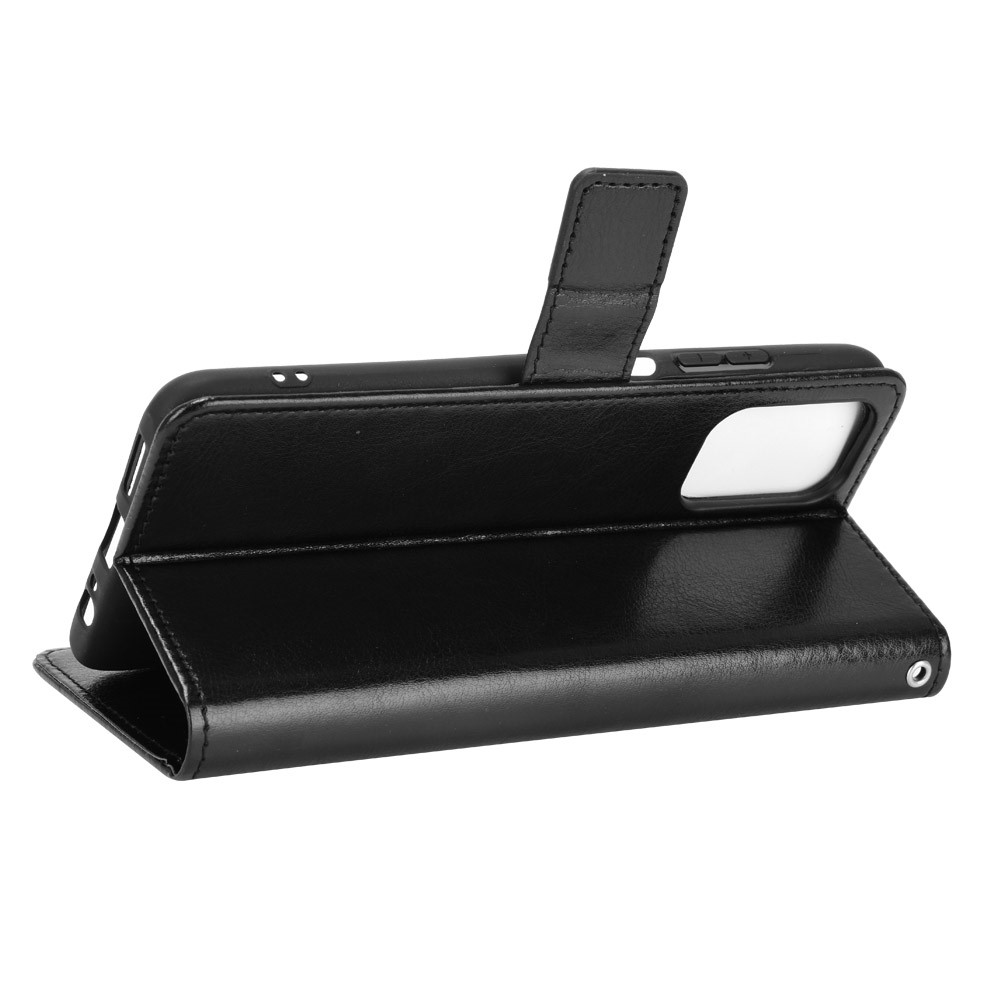 Crazy Horse Texture Wallet Design PU Leather Stand Protector Cover for Xiaomi Redmi Note 10 4G / Note 10S - Black-6