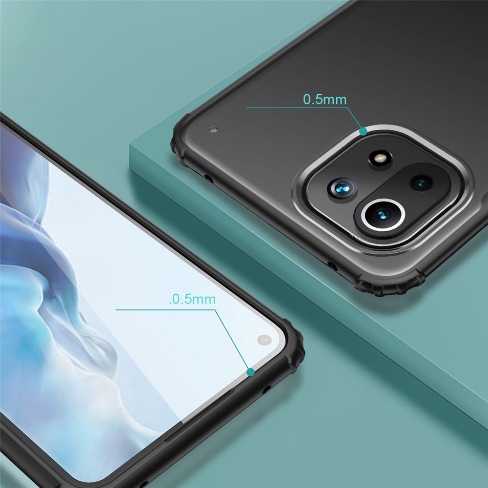 Armor Series PC + TPU Matte Hybrid Phone Case for Xiaomi Mi 11 Lite - Black-5