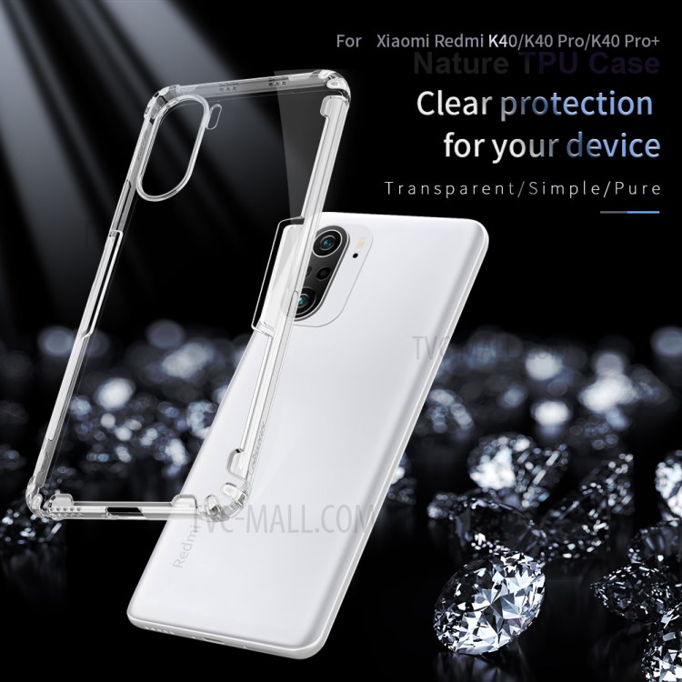 Nillkin Clear TPU -hülle Schockdelie -telefonabdeckung Für Xiaomi Poco F3 / Redmi K40 / K40 Pro / K40 Pro+ - Transparent