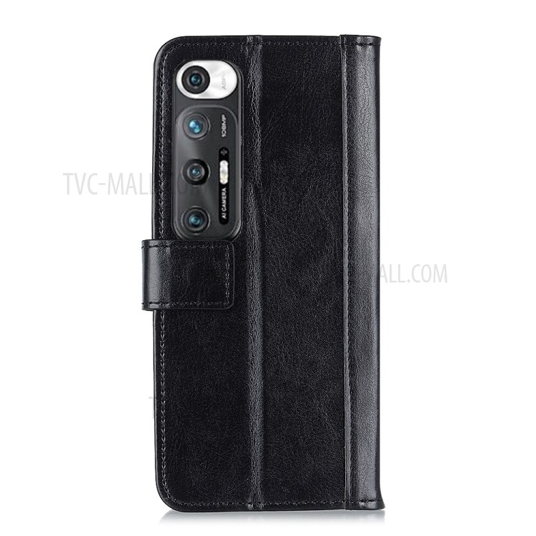 Rivet Decor Wallet Design Crazy Horse Texture Leather Stand Case for Xiaomi Mi 10S - Black-2