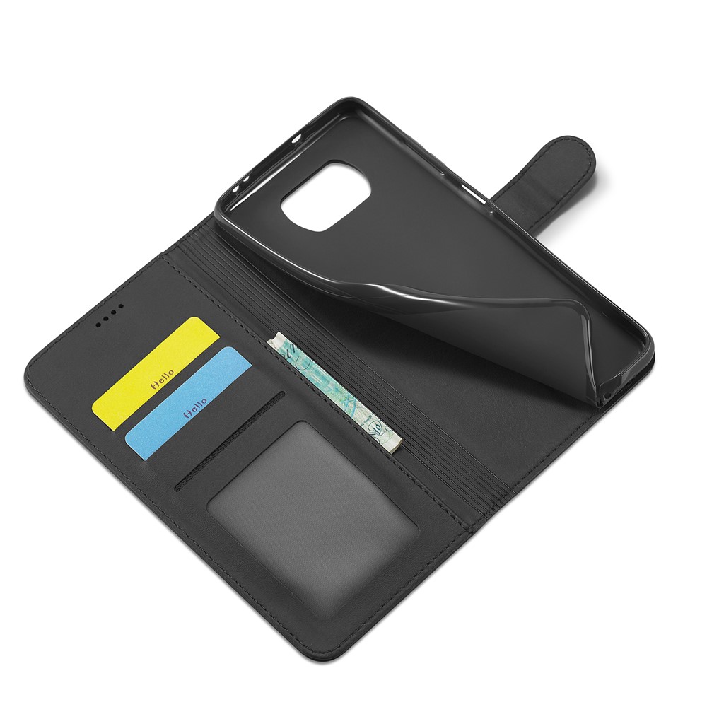 Lc. Imeeke Wallet Stand Capacal de la Concha de Cuero Para Xiaomi Poco X3 NFC / Xiaomi Poco X3 - Negro