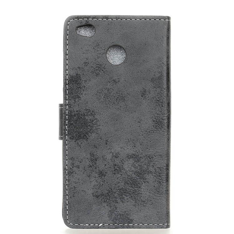 For Xiaomi Redmi 4X Vintage Style Leather Wallet Phone Casing - Grey-2