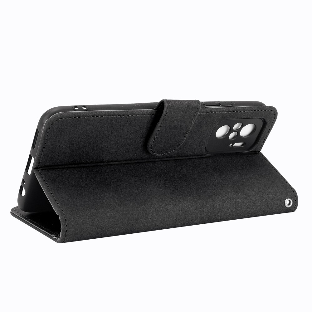 Skin-touch Folio Flip Leather Protective Shell Wallet Stand Phone Cover for Xiaomi Redmi Note 10 4G / Xiaomi Redmi Note 10S - Black-5