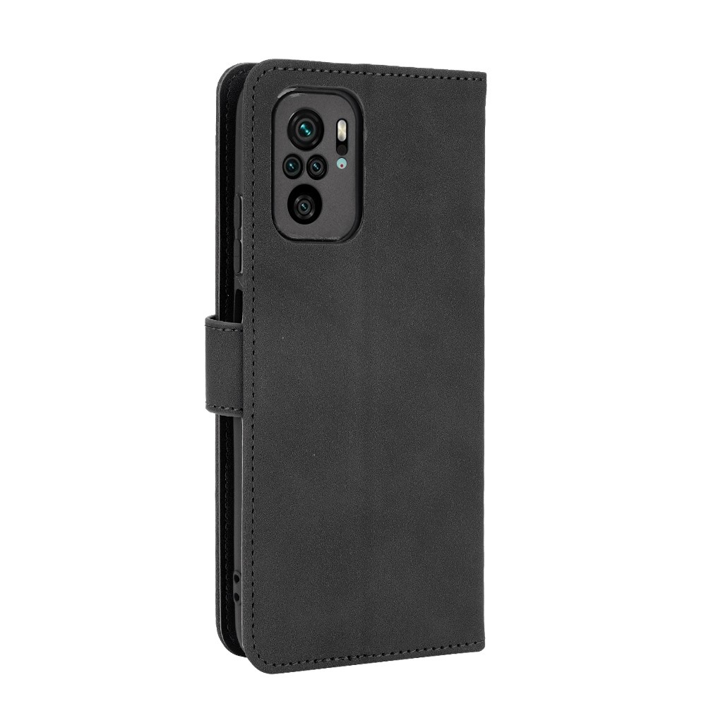Skin-touch Folio Flip Leather Protective Shell Wallet Stand Phone Cover for Xiaomi Redmi Note 10 4G / Xiaomi Redmi Note 10S - Black-6