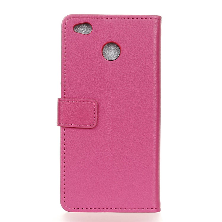Litchi Skin Wallet Leather Magnetic Case for Xiaomi Redmi 4X - Rose-2