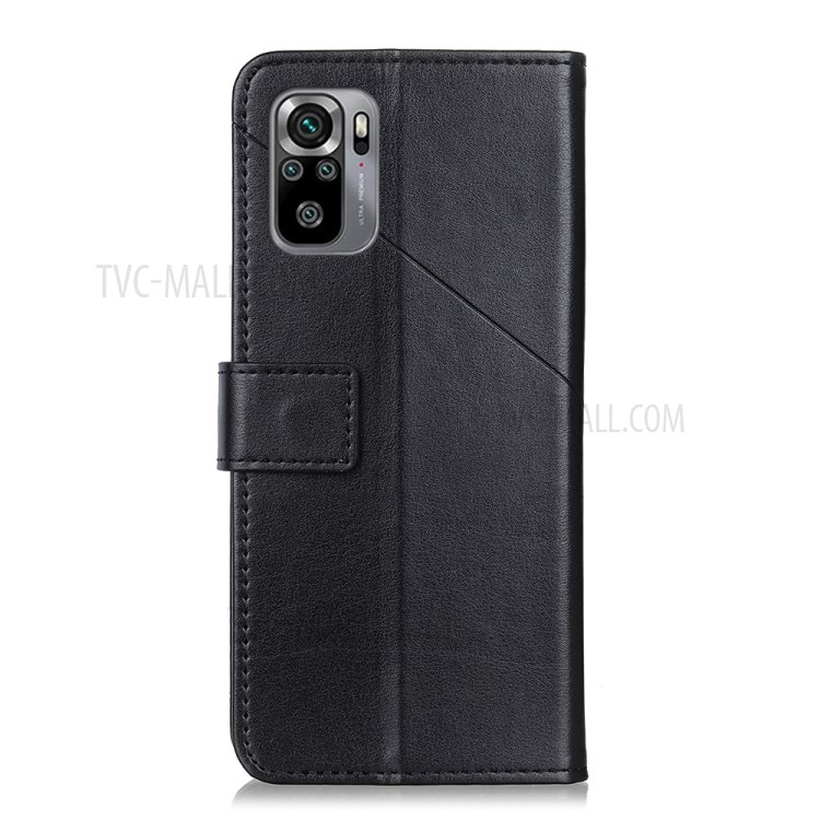 Wallet Design Full-Protection Magnetic Clasp Leather Stand Phone Cover Case for Xiaomi Redmi Note 10 4G/Note 10S - Black-3