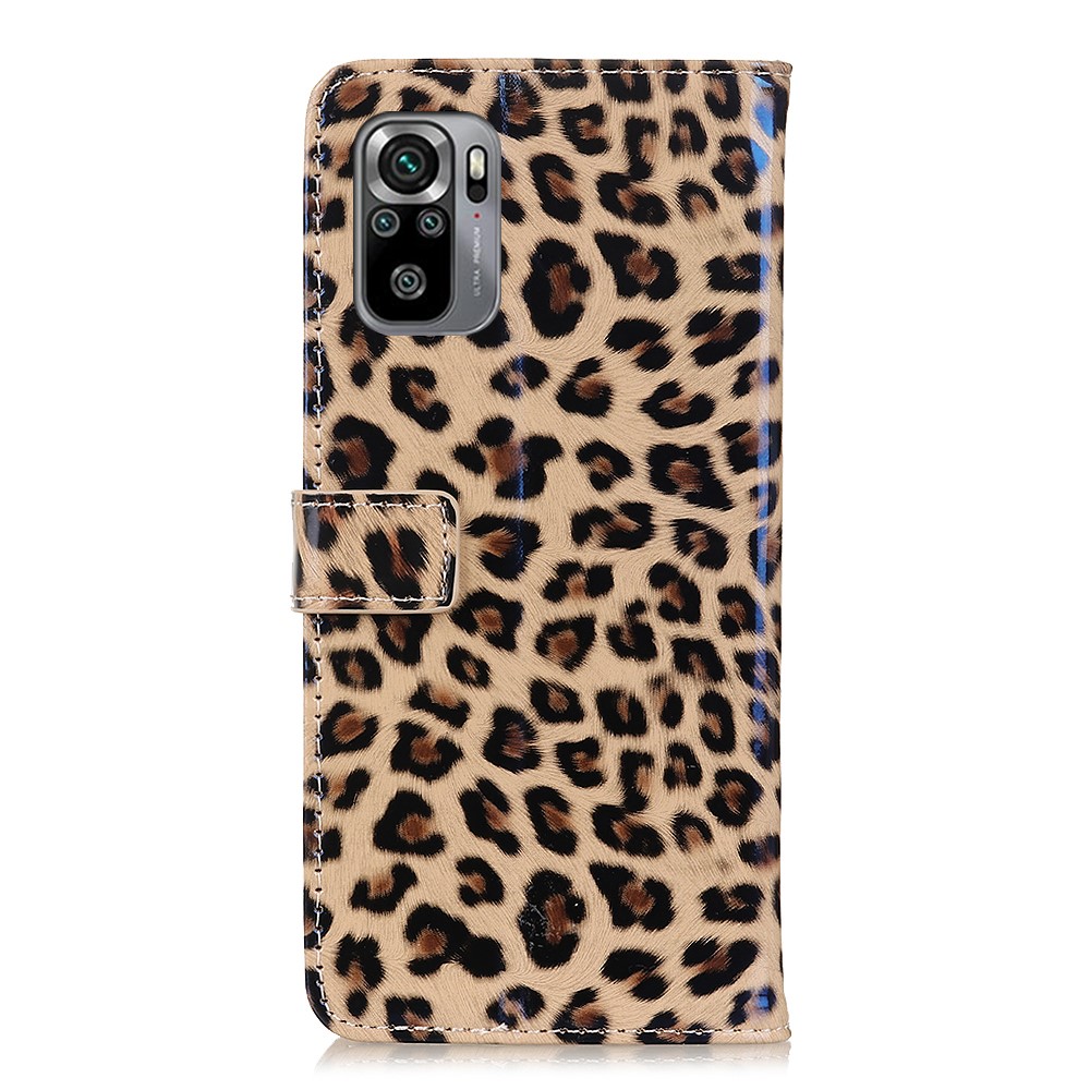 Leopard Skin Leather Phone Protector Wallet Design Mobile Phone Cover for Xiaomi Redmi Note 10 4G/Note 10S-2