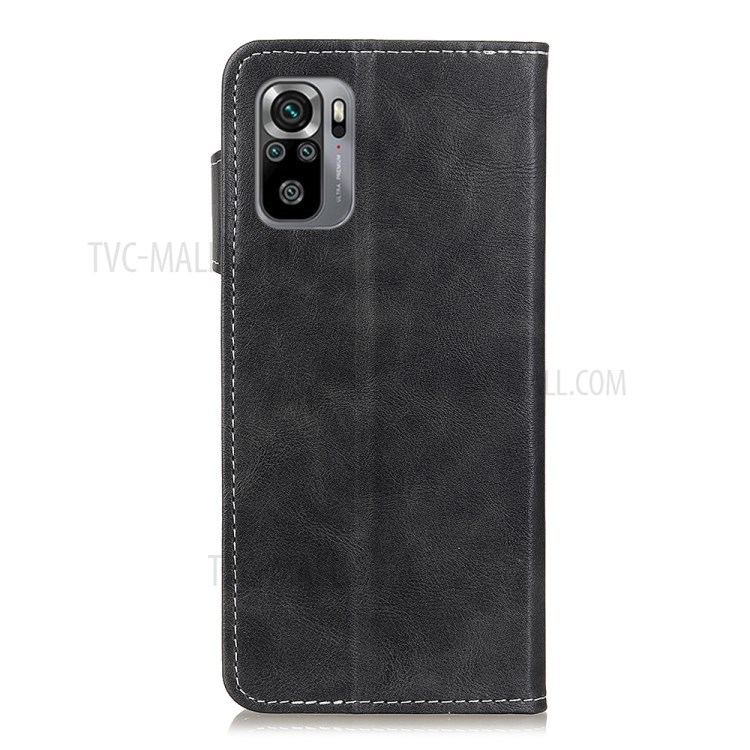 S Shape Design PU Leather Wallet Cover Case with Supporting Stand for Xiaomi Redmi Note 10 4G/Note 10S - Black-3