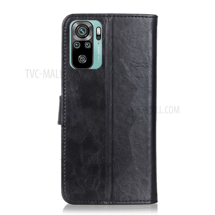 For Xiaomi Redmi Note 10 4G / Redmi Note 10S Braid Decor Wallet Design Leather Stand Case - Black-3