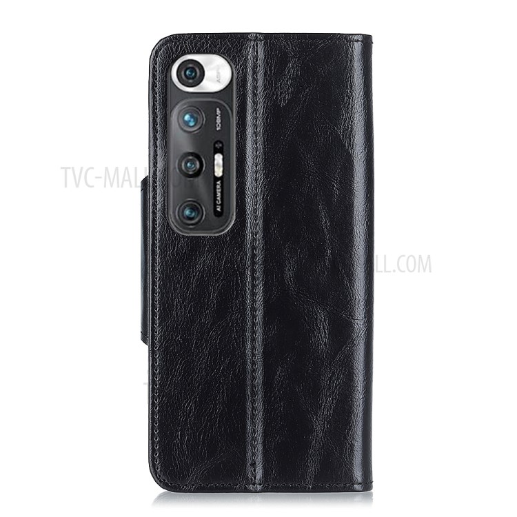 Wallet Stand TPU + Genuine Leather Mobile Phone Case for Xiaomi Mi 10S - Black-2