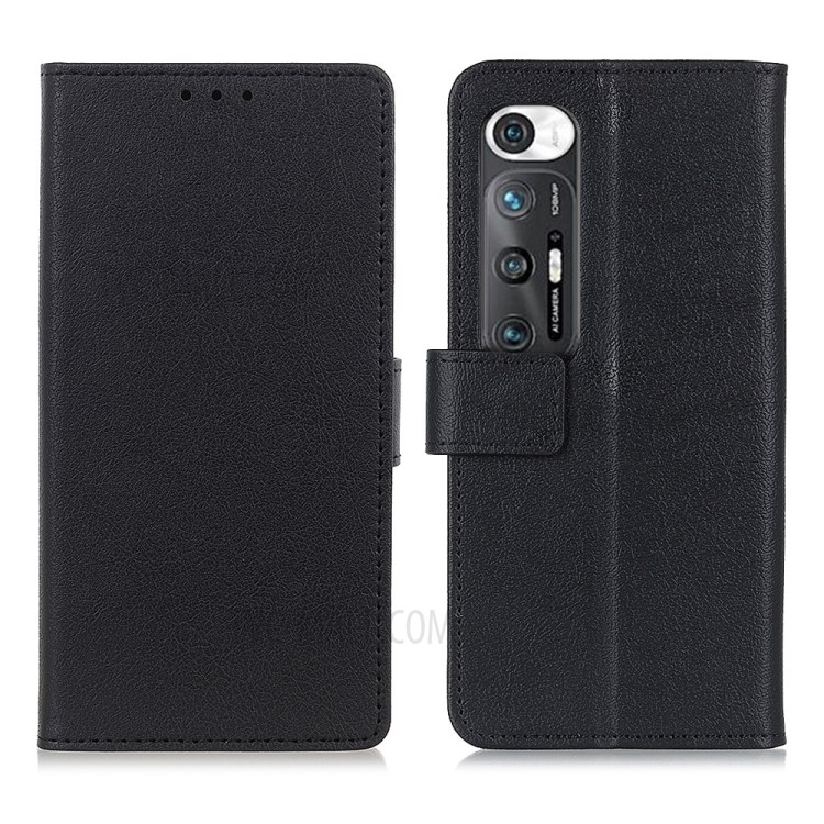 Wallet Stand Design PU Leather Phone Cover Shell Case for Xiaomi Mi 10S - Black-1
