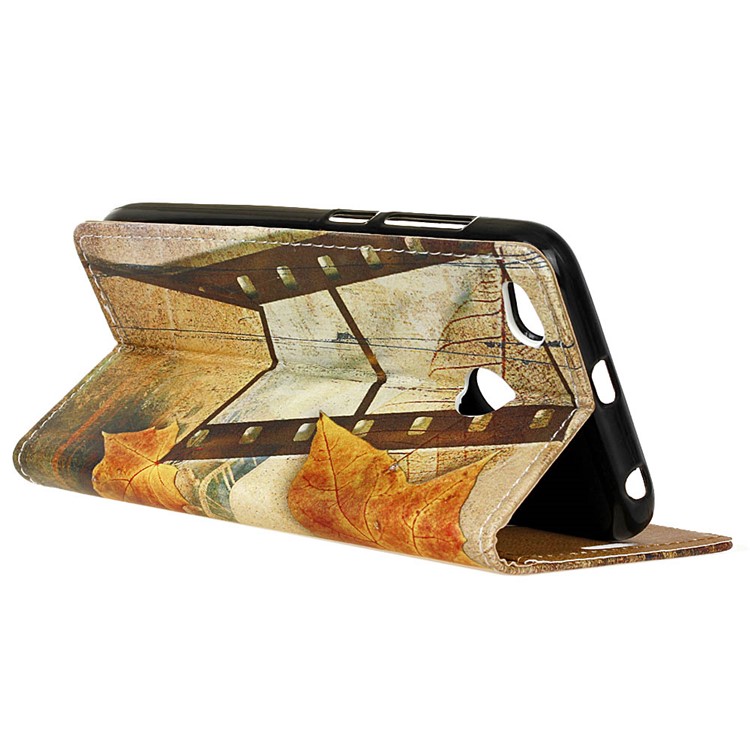 Pattern Printing Wallet Leather Foldable Casing for Xiaomi Redmi 4X - Eiffel Tower and Maple Leaves-4