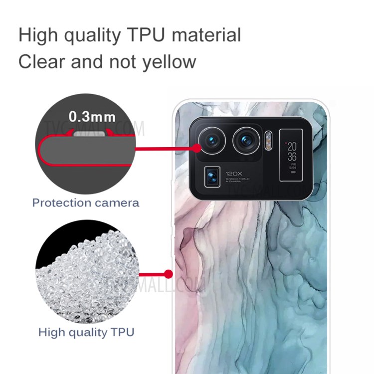 Marble Pattern Printing Cover Flexible TPU Phone Case for Xiaomi Mi 11 Ultra - Style A-2