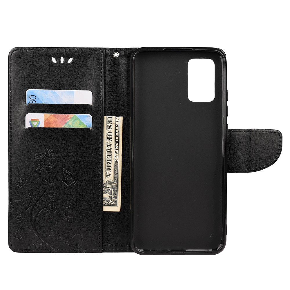 Imprinted Butterflies Flower Leather Wallet Stand Case for Xiaomi Poco F3 / Xiaomi Redmi K40 / K40 Pro - Black-2
