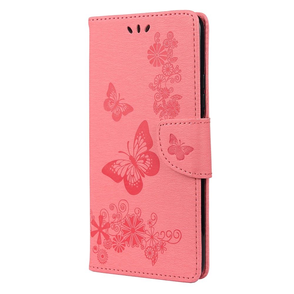 Imprinted Butterflies Flower Leather Wallet Stand Case for Xiaomi Poco F3 / Xiaomi Redmi K40 / K40 Pro - Pink-6