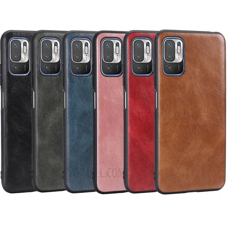 Crazy Horse Texture PU Leather Coated Plastic+TPU Case for Xiaomi Redmi Note 10 5G - Brown-8
