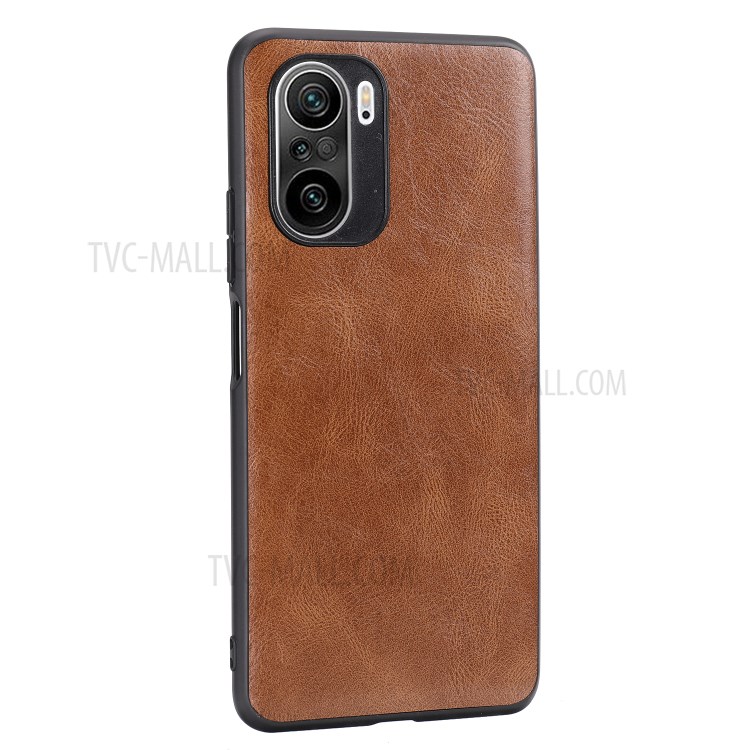 Crazy Horse Texture PU Leather Coated Plastic+TPU Case for Xiaomi Redmi K40 Pro+ / Redmi K40 Pro / Redmi K40 - Brown-2