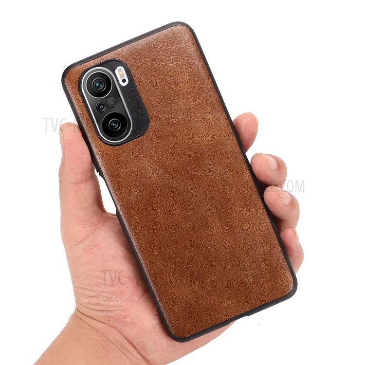 Crazy Horse Texture PU Leather Coated Plastic+TPU Case for Xiaomi Redmi K40 Pro+ / Redmi K40 Pro / Redmi K40 - Brown-3