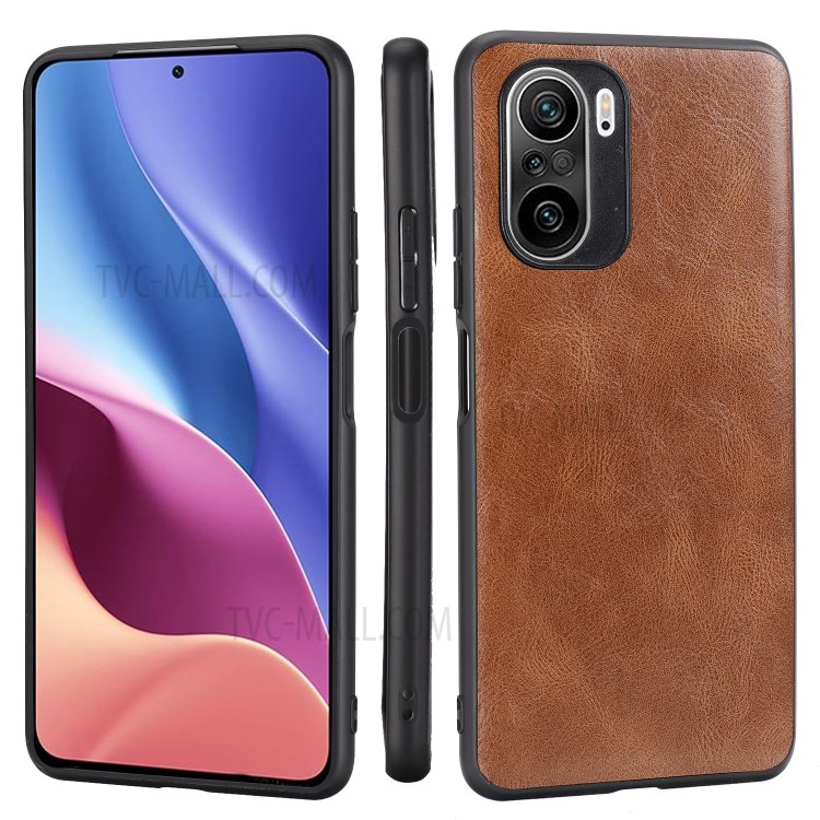 Crazy Horse Texture PU Leather Coated Plastic+TPU Case for Xiaomi Redmi K40 Pro+ / Redmi K40 Pro / Redmi K40 - Brown-7
