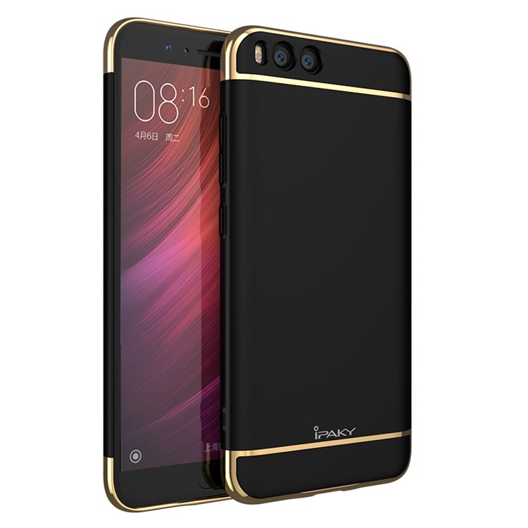 IPAKY 3-in-1 Electroplating PC Mobile Phone Case for Xiaomi Mi 6 - Black-1