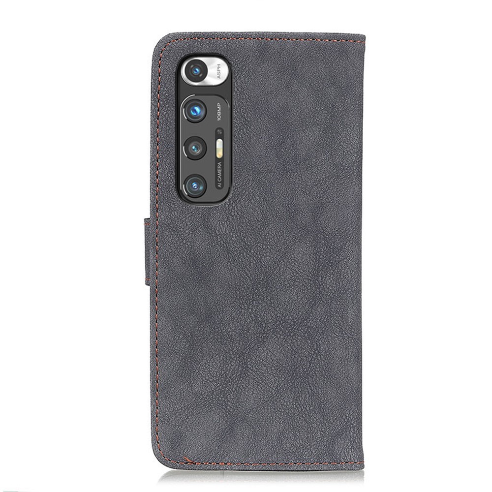 KHAZHEN Vantage Textured Flip Stand Split Leather Wallet Case for Xiaomi Mi 10S - Black-3